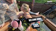 Risky Forest Bath Quickie – Almost Caught Fucking