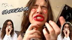 Cute Camgirl Intense Wet Sneezes POV In Your Face