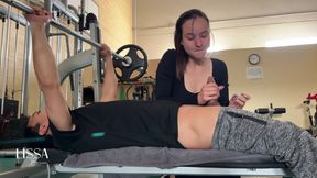 Cumshot in the Face in the Gym