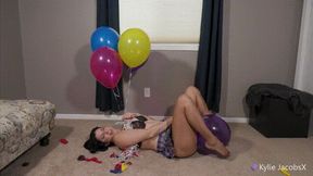 Popping Big Bouquet Of Helium Balloons Skirt & Pantyhose - Kylie Jacobs - MP4 1080p HD