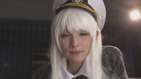 Naughty Nut Akira Squelches Giant Tatas in NSFW Naval Cosplay