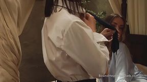 Big Natural Boobs Lesbian Slaves Showing Off For Madame