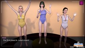 Curvy demon girl seduces guy in supermarket anime game