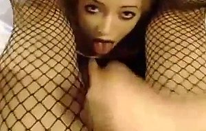 Sexy shemale eats her own \cum
