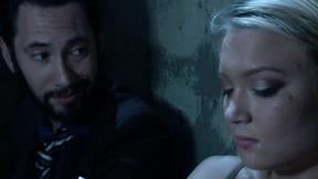 ”Suspended blonde deep throat ravaged”