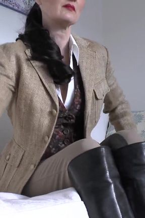 Licking Boot Soles Before the Cane Dances! Lady Victoria Valente