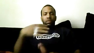 Black Man Masturbates & Blows a load on Web cam
