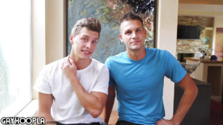 Mamada, masturbación, corrida, pollas, peludo, hermoso &#8211; joven amateur Adrian Monroe, enculado