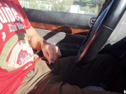 Cock Public Exposure: Risky Car Park Masturbation - Almost Caught by Passersby