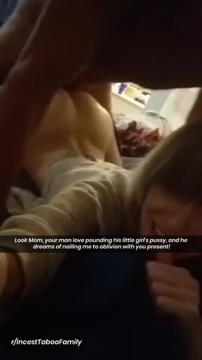 Daddy gets pounded in taboo family affair