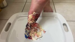 Meg D. Ryder crushes patriotic cupcake!