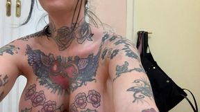 tattoed girl fuck her doll and pisses on it