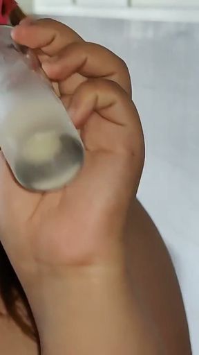 She eats a delicious popsicle made with my cum after anal   Clip 2