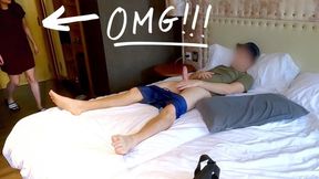 Cock Flash In Public! Young Maid Caught Me Jerking Off While She Was Cleaning The Room