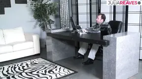 MILF gives an intense deepthroat blowjob to a huge cock