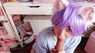 NEEDY CATBOY WANTS YOUR CUMMIES :three - INDIGO WHITE (BLOWAGE POINT OF VIEW)