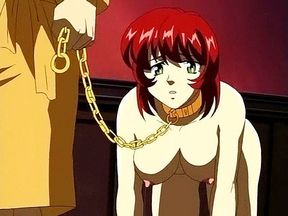 Sexy anime redhead enjoys sex toy