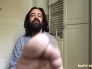 Vacuuming stinky feet with nose self foot sniffing