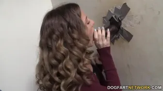 Alison Faye Hungrily Takes a Massive Ebony Shaft at a Seedy Gloryhole