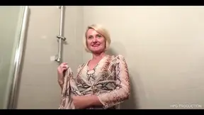 Pretty blonde cougar goes wild and gets creampied