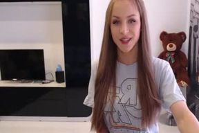 19yo Russian 18 age teen dame-dude Fapping Her Girlycock On camera
