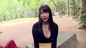 Mikuru Shiba, J cup going commando at a public park.She reeked &quot_horniness&quot_ and was looking for cocks to suck.