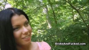 Fucking broke Sofia in the woods