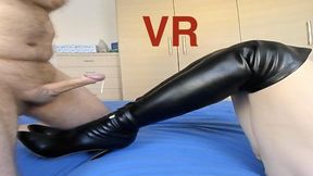 He fucked my long boots and ruined his orgasm 3D