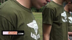 Gay Group Sex Compilation - Military Studs Following Every Order in the Tent