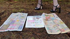 Newspaper Crush in High Heel Sandals