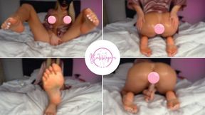 4K German Dirty Talk Foot JOI with Dildo Riding & Long White Toenails