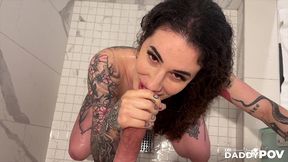 arabelle raphael delivers a sensual blowjob in the shower