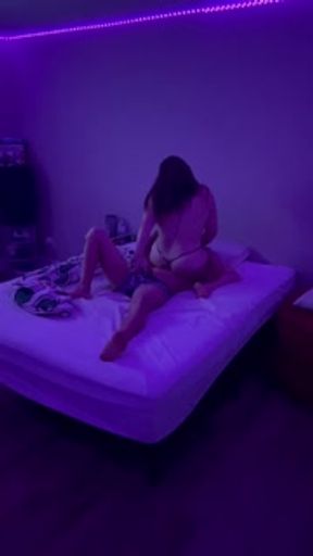 Busty Brunette Slides her Wet Pussy in her Boyfriend'S Hard Pussy