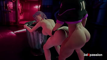 Hot shemale Bonny destroys ass in neon alley &ndash_ doggystyle, reverse cowgirl &amp_ deepthroat blowjob