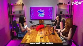 Busty Latina Brunette and Redhead Lesbian Action