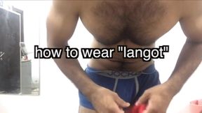 Punjabi Man Demonstrates Red Langot and Jerks His Big Cock