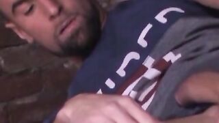 DEEP IN THE DIRT Watch as this SCRUFFY HOMO GETS PUMMELED BY A HUGE DILDO AND CUMS LIKE A CHAMPION