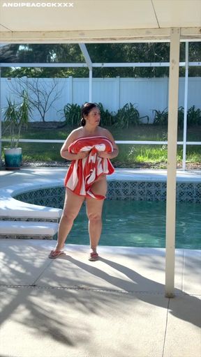 Morning workout done ... time to dip and dry!