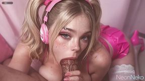my boyfriend found a way to shut me up right in the middle of the livestream by shoving his hard cock deep into my mouth [ai]