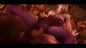 Dark Elf Milf Gangbanged by Big Dicks for Facial and Creampie Orgasm