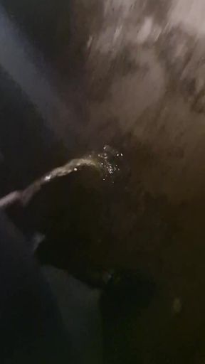 Italian pig pissing in truck parking