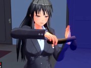 無修正エロアニメ　耳舐めボイスASMR　きれいな先輩が手こき、フェラ、騎乗位　イヤホン推奨