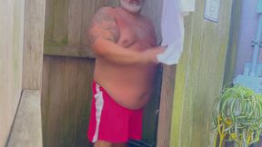 Norway Country Fat Farmer in Outhouse