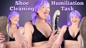 Shoe Cleaning Humiliation Task - Female Domination, Femdom, Submissive Task with Mistress Mystique Hoops - WMV