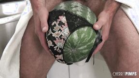 ”Lustful Blonde Hawaiian Gizelle Blanco Catches Her Hubby Fucking A Watermelon”
