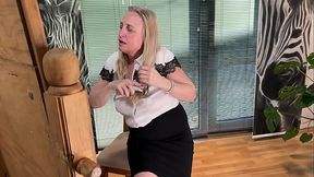 Self-made video with closeups of my hot big prolapse pussy