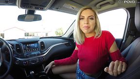 After blowing cock in car bitch named Allie Nicole fucks missionary well