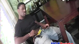 Davone Wells strips and strokes his big black cock