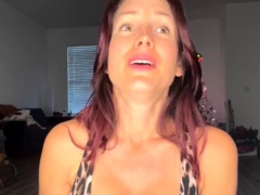 Amateur redhead Jacqueline with glasses masturbates