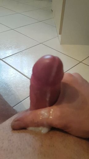 Masturbation in the bathroom with cumshot